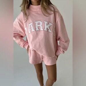 Parke Pink Varsity Mockneck